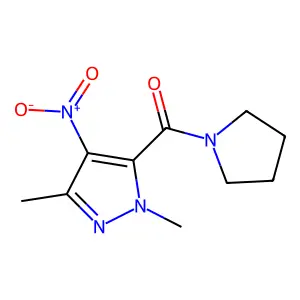 (2,5-Dimethyl-4-nitropyrazol-3-yl)-pyrrolidin-1-ylmethanone structure
