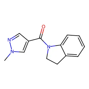 Methanone, (2,3-dihydro-1H-indol-1-yl)(1-methyl-1H-pyrazol-4-yl)- structure