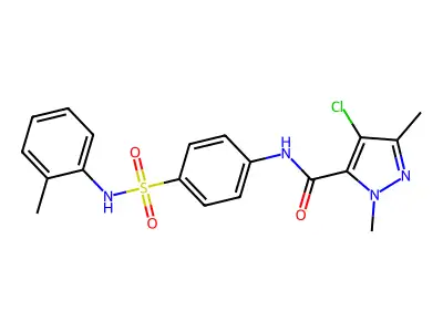 1H-Pyrazole-5-carboxamide, 4-chloro-1,3-dimethyl-N-[4-[[(2-methylphenyl)amino]sulfonyl]phenyl]- structure