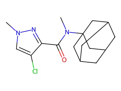 N-(1-adamantyl)-4-chloro-N,1-dimethylpyrazole-3-carboxamide structure
