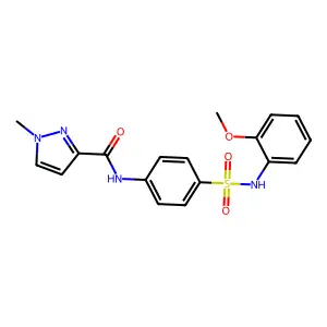 N-[4-[(2-methoxyphenyl)sulfamoyl]phenyl]-1-methylpyrazole-3-carboxamide structure