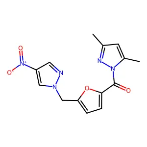 (3,5-Dimethylpyrazol-1-yl)-[5-[(4-nitropyrazol-1-yl)methyl]furan-2-yl]methanone structure