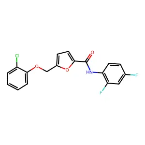 5-[(2-chlorophenoxy)methyl]-N-(2,4-difluorophenyl)furan-2-carboxamide structure