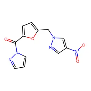 [5-[(4-Nitropyrazol-1-yl)methyl]furan-2-yl]-pyrazol-1-ylmethanone structure