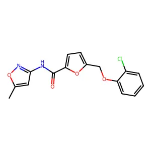 5-((2-chlorophenoxy)methyl)-N-(5-methylisoxazol-3-yl)furan-2-carboxamide structure