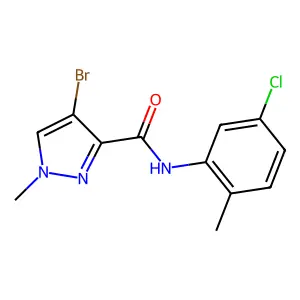 4-bromo-N-(5-chloro-2-methylphenyl)-1-methylpyrazole-3-carboxamide structure