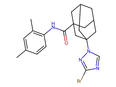 3-(3-bromo-1,2,4-triazol-1-yl)-N-(2,4-dimethylphenyl)adamantane-1-carboxamide structure