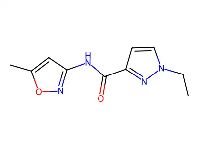 1-Ethyl-N-(5-methylisoxazol-3-yl)-1H-pyrazole-3-carboxamide structure
