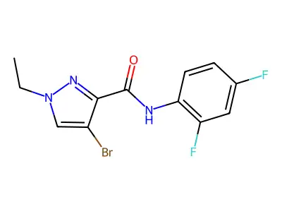 4-bromo-N-(2,4-difluorophenyl)-1-ethyl-1H-pyrazole-3-carboxamide structure