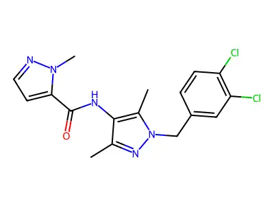 N-[1-(3,4-dichlorobenzyl)-3,5-dimethyl-1H-pyrazol-4-yl]-1-methyl-1H-pyrazole-5-carboxamide structure