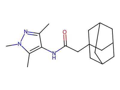 2-(1-adamantyl)-N-(1,3,5-trimethyl-1H-pyrazol-4-yl)acetamide structure