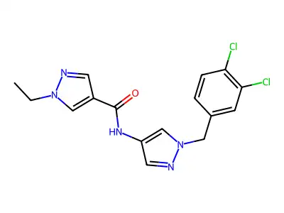 N-[1-(3,4-dichlorobenzyl)-1H-pyrazol-4-yl]-1-ethyl-1H-pyrazole-4-carboxamide structure