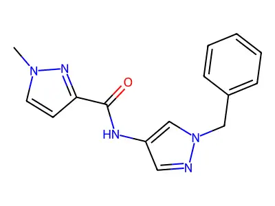 N-(1-benzyl-1H-pyrazol-4-yl)-1-methyl-1H-pyrazole-3-carboxamide structure