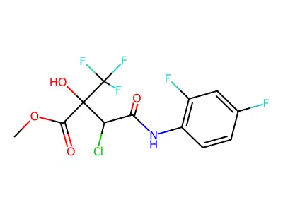 methyl 3-chloro-4-(2,4-difluoroanilino)-2-hydroxy-4-oxo-2-(trifluoromethyl)butanoate structure