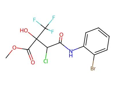 Methyl 4-(2-bromoanilino)-3-chloro-2-hydroxy-4-oxo-2-(trifluoromethyl)butanoate structure