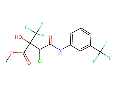 methyl 3-chloro-2-hydroxy-4-oxo-2-(trifluoromethyl)-4-[3-(trifluoromethyl)anilino]butanoate structure
