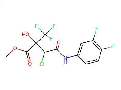 methyl 3-chloro-4-(3,4-difluoroanilino)-2-hydroxy-4-oxo-2-(trifluoromethyl)butanoate structure
