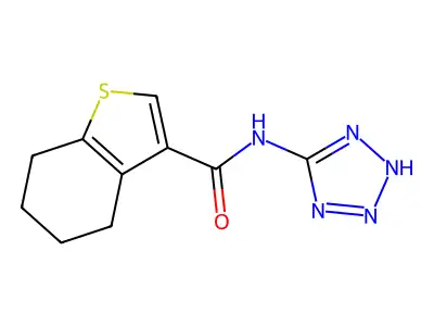 N-(1H-tetraazol-5-yl)-4,5,6,7-tetrahydro-1-benzothiophene-3-carboxamide structure