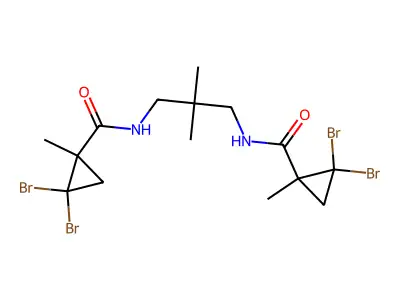 2,2-dibromo-N-(3-{[(2,2-dibromo-1-methylcyclopropyl)carbonyl]amino}-2,2-dimethylpropyl)-1-methylcyclopropanecarboxamide structure