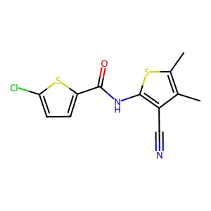 5-chloro-N-(3-cyano-4,5-dimethylthiophen-2-yl)thiophene-2-carboxamide structure