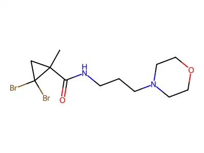 2,2-dibromo-1-methyl-N-(3-morpholin-4-ylpropyl)cyclopropane-1-carboxamide structure