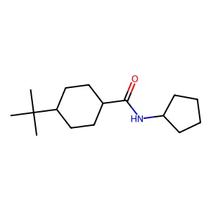 4-tert-butyl-N-cyclopentylcyclohexanecarboxamide structure