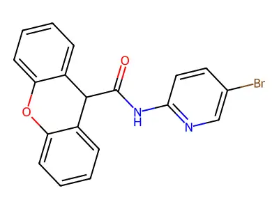 N-(5-bromopyridin-2-yl)-9H-xanthene-9-carboxamide structure
