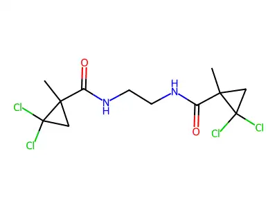 2,2-dichloro-N-[2-[(2,2-dichloro-1-methylcyclopropanecarbonyl)amino]ethyl]-1-methylcyclopropane-1-carboxamide structure