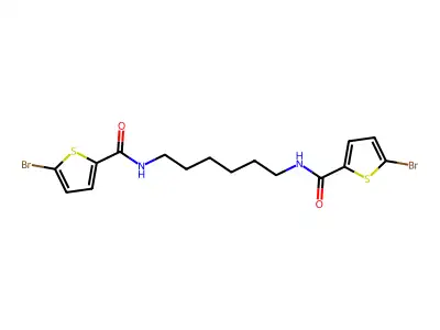 5-bromo-N-[6-[(5-bromothiophene-2-carbonyl)amino]hexyl]thiophene-2-carboxamide structure