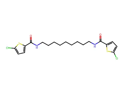 5-chloro-N-[9-[(5-chlorothiophene-2-carbonyl)amino]nonyl]thiophene-2-carboxamide structure
