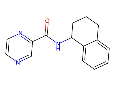 N-(1,2,3,4-tetrahydronaphthalen-1-yl)pyrazine-2-carboxamide structure