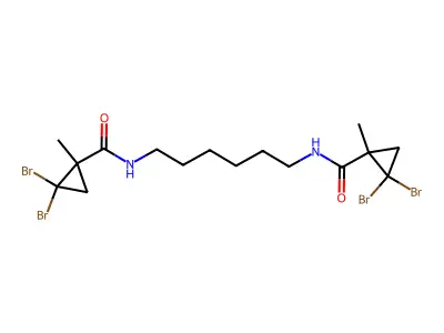 2,2-dibromo-N-(6-{[(2,2-dibromo-1-methylcyclopropyl)carbonyl]amino}hexyl)-1-methylcyclopropanecarboxamide structure