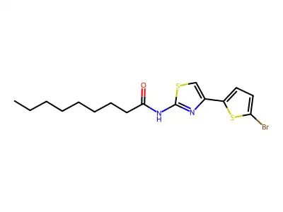 N-[4-(5-bromothiophen-2-yl)-1,3-thiazol-2-yl]nonanamide structure