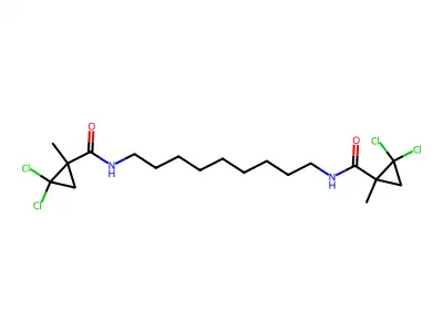 N,N'-nonane-1,9-diylbis(2,2-dichloro-1-methylcyclopropanecarboxamide) structure