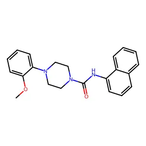 4-(2-methoxyphenyl)-N-naphthalen-1-ylpiperazine-1-carboxamide structure