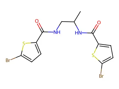 5-bromo-N-[2-[(5-bromothiophene-2-carbonyl)amino]propyl]thiophene-2-carboxamide structure