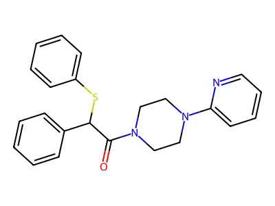 2-Phenyl-2-phenylsulfanyl-1-(4-pyridin-2-ylpiperazin-1-yl)ethanone structure