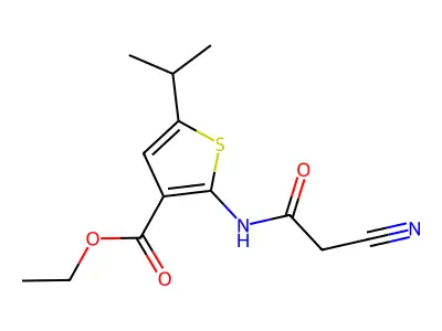 Ethyl 2-[(cyanoacetyl)amino]-5-isopropylthiophene-3-carboxylate structure