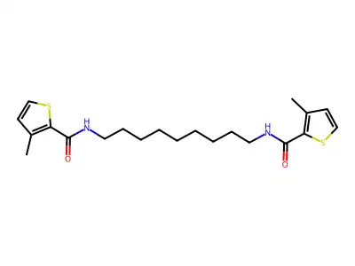 3-methyl-N-[9-[(3-methylthiophene-2-carbonyl)amino]nonyl]thiophene-2-carboxamide structure