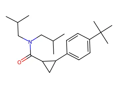 2-(4-tert-butylphenyl)-N,N-diisobutylcyclopropanecarboxamide structure