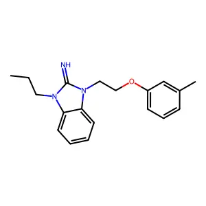1-[2-(3-Methylphenoxy)ethyl]-3-propylbenzimidazol-2-imine structure