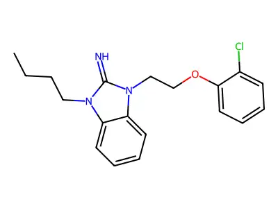 1-Butyl-3-[2-(2-chlorophenoxy)ethyl]benzimidazol-2-imine structure