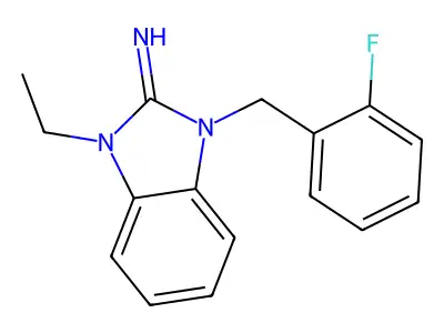 1-Ethyl-3-[(2-fluorophenyl)methyl]benzimidazol-2-imine structure