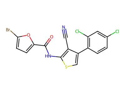 5-bromo-N-[3-cyano-4-(2,4-dichlorophenyl)thiophen-2-yl]furan-2-carboxamide structure