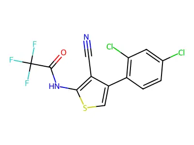 N-[3-cyano-4-(2,4-dichlorophenyl)-2-thienyl]-2,2,2-trifluoroacetamide structure