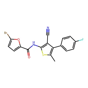 5-bromo-N-[3-cyano-4-(4-fluorophenyl)-5-methylthiophen-2-yl]furan-2-carboxamide structure