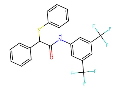 N-[3,5-bis(trifluoromethyl)phenyl]-2-phenyl-2-(phenylsulfanyl)acetamide structure