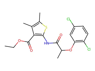 ethyl 2-[2-(2,5-dichlorophenoxy)propanoylamino]-4,5-dimethylthiophene-3-carboxylate structure