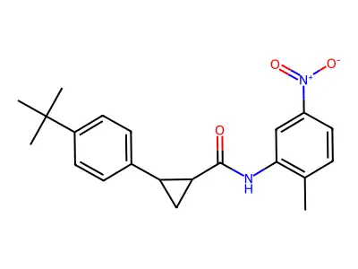 2-(4-tert-butylphenyl)-N-(2-methyl-5-nitrophenyl)cyclopropanecarboxamide structure