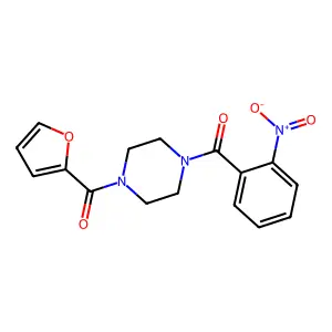 [4-(Furan-2-carbonyl)piperazin-1-yl]-(2-nitrophenyl)methanone structure